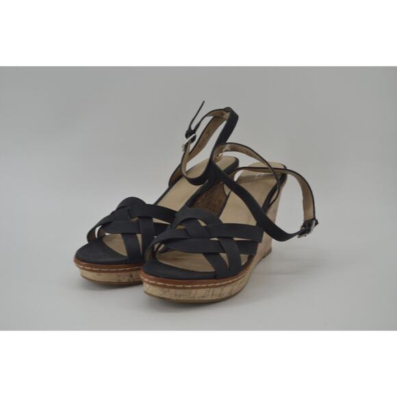 CL by Laundry Black Faux Leather Open Strapy Weaved shoes 10 - Picture 2 of 16